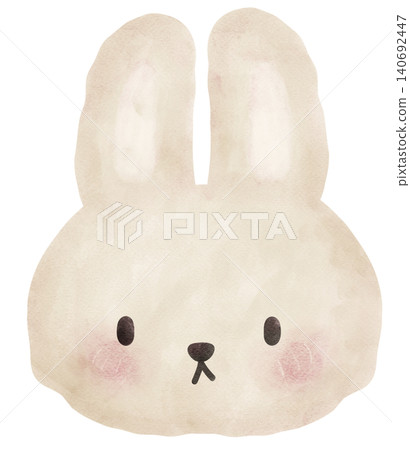 Bunny emoji angry face expression watercolor illustration adorable for decoration design Bunny emoji angry face expression watercolor illustration adorable for decoration design 140692447