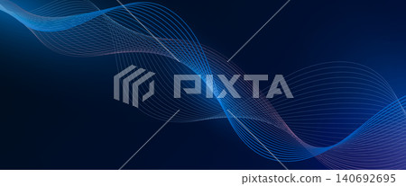 Digital network connection forming a blue abstract wave design, representing data transmission, modern technology, and global communication in a futuristic background Digital network connection forming a blue abstract wave design, representing data transmission, modern technology, and global communication in a futuristic background 140692695