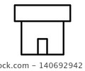 商店、建築、簡潔圖示、購物、單色、向量圖 140692942