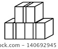 紙箱、圖標、大量、搬運、堆積、向量圖 140692945