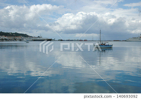 Scenic Port of Zakynthos with Sky Reflections on Water Scenic Port of Zakynthos with Sky Reflections on Water 140693092
