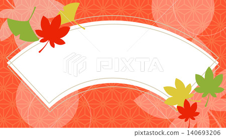 Japanese-style background with autumn leaves and ginkgo trees. Japanese-style background with autumn leaves and ginkgo trees. 140693206