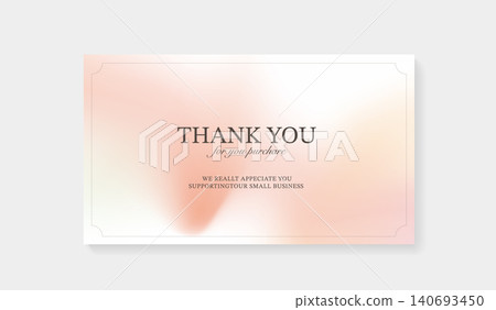 Thank you for your purchase card template with elegant border. Minimalist small business appreciation greeting mockup on warm peach pastel aura fluid gradient background for online shopping. Thank you for your purchase card template with elegant border. Minimalist small business appreciation greeting mockup on warm peach pastel aura fluid gradient background for online shopping. 140693450
