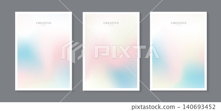 Minimalist soft pastel aura gradient cover template set. Clean colorful fluid layout for modern business brochure, creative abstract corporate presentation, vertical flyer and annual report. Minimalist soft pastel aura gradient cover template set. Clean colorful fluid layout for modern business brochure, creative abstract corporate presentation, vertical flyer and annual report. 140693452