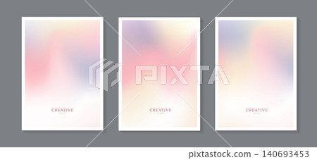 Minimalist soft pastel aura gradient cover template set. Clean colorful fluid layout for modern business brochure, creative abstract corporate presentation, vertical flyer and annual report. Minimalist soft pastel aura gradient cover template set. Clean colorful fluid layout for modern business brochure, creative abstract corporate presentation, vertical flyer and annual report. 140693453