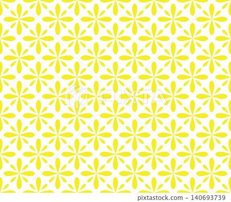 Flower geometric pattern. Seamless vector background. White and yellow ornament Flower geometric pattern. Seamless vector background. White and yellow ornament 140693739