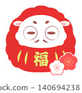 羊年新年插畫素材，以十二生肖達摩娃娃為主題。 140694238