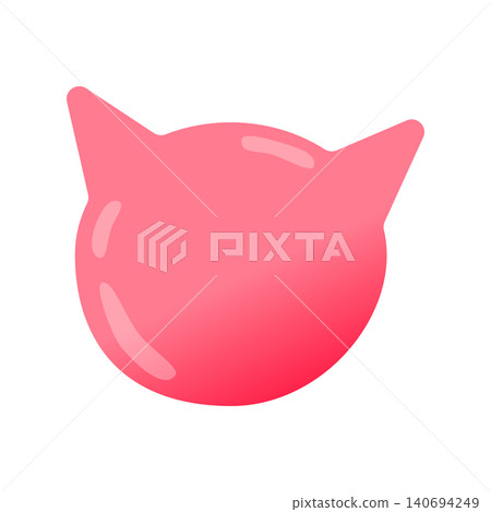 Puffy sticker-style cat-shaped icon in pink gradient color Puffy sticker-style cat-shaped icon in pink gradient color 140694249