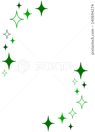Two types of beautiful green diamond-shaped sparkling frames 140694274