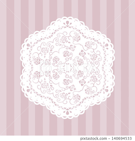 Pink striped background and lace material Pink striped background and lace material 140694533