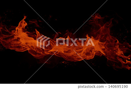 red fire flames on black background red fire flames on black background 140695190