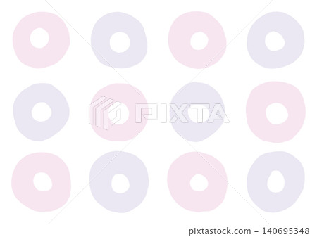 A set of loosely drawn donut shapes (pink and purple) A set of loosely drawn donut shapes (pink and purple) 140695348