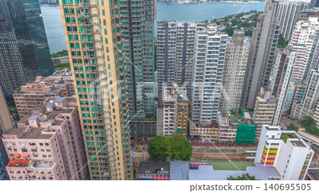 June 20 2026 hk. North Point Dense Towers Above Urban Street June 20 2026 hk. North Point Dense Towers Above Urban Street 140695505