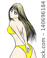 Girl in a yellow bikini 140696184