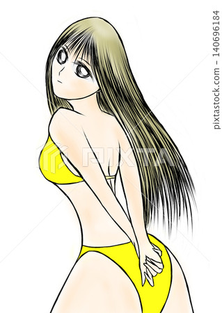 Girl in a yellow bikini Girl in a yellow bikini 140696184