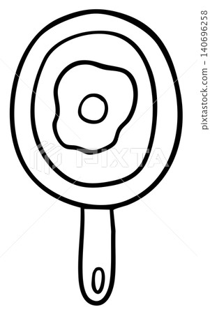 Hand drawn fried egg in a pan outline for kid colouring book, breakfast, brunch, cooking, menu, cafe, restaurant, recipe, ingredient, supermarket, grocery shopping, cuisine, meal, kitchenware, home Hand drawn fried egg in a pan outline for kid colouring book, breakfast, brunch, cooking, menu, cafe, restaurant, recipe, ingredient, supermarket, grocery shopping, cuisine, meal, kitchenware, home 140696258