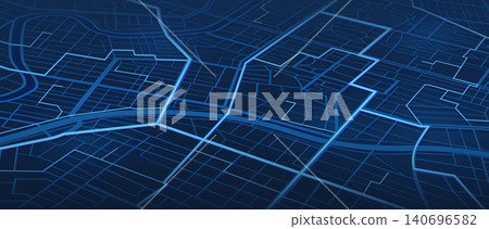 Simple isometric city plan. Abstract city map urban streets and road networks. Travel route planning and map navigation concepts. Flat vector illustration Simple isometric city plan. Abstract city map urban streets and road networks. Travel route planning and map navigation concepts. Flat vector illustration 140696582