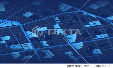 Futuristic city map in blue. Abstract digital navigation background. Smart city concepts. Vector illustration city map in isometric Futuristic city map in blue. Abstract digital navigation background. Smart city concepts. Vector illustration city map in isometric 140696585
