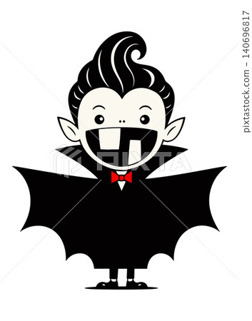 Cute Cartoon Vampire with Bat Wings Cute Cartoon Vampire with Bat Wings 140696817