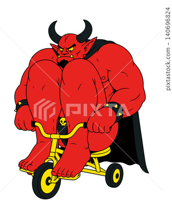 Red Devil Riding a Tricycle Red Devil Riding a Tricycle 140696824