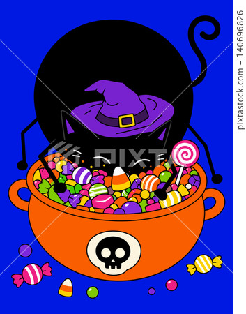 Halloween Black Cat with Candy Bowl Halloween Black Cat with Candy Bowl 140696826