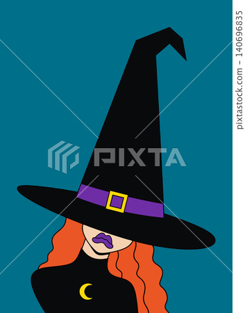 Stylized Witch with Orange Hair 140696835
