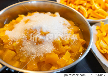 preparation of orange jam and candied peels preparation of orange jam and candied peels 140696847