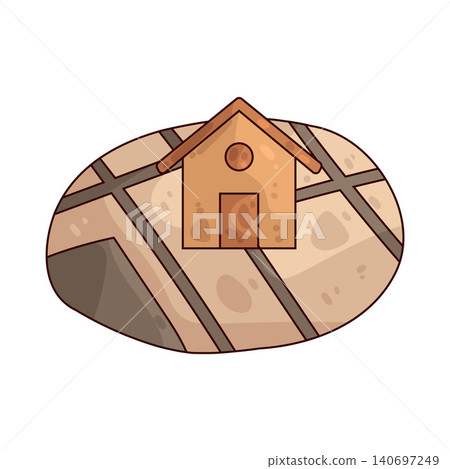 Illustration of House on a Map 140697249