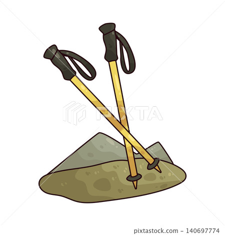 Illustration of Hiking Poles Illustration of Hiking Poles 140697774