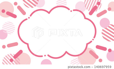 Clouds bursting in a striped and circular background / Pink Clouds bursting in a striped and circular background / Pink 140697959