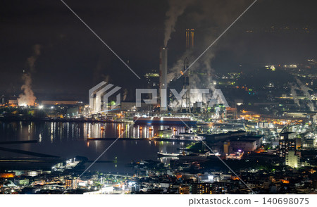 Factory night view in Shikokuchuo City, Ehime Prefecture Factory night view in Shikokuchuo City, Ehime Prefecture 140698075