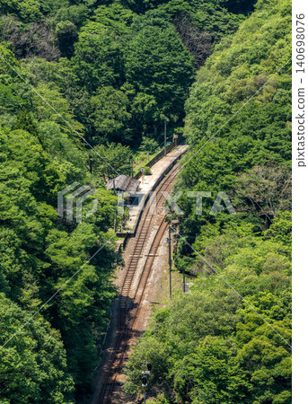 Tsubojiri Station: A secluded station nestled deep in the forest. Tsubojiri Station: A secluded station nestled deep in the forest. 140698076