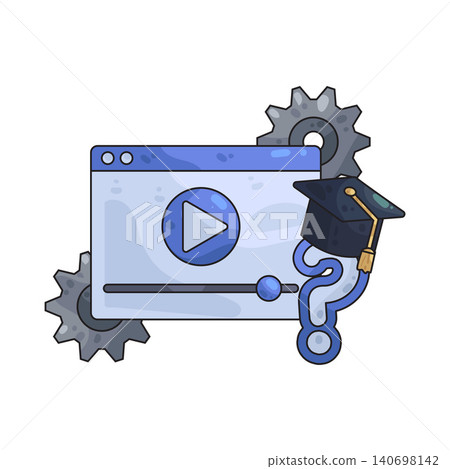 Illustration of Online Tutorial Illustration of Online Tutorial 140698142