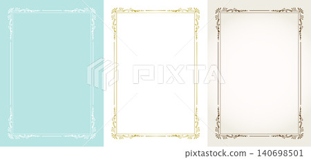 Elegant Vintage Frame 3-Color Set / Retro Antique Background Vector Illustration Elegant Vintage Frame 3-Color Set / Retro Antique Background Vector Illustration 140698501