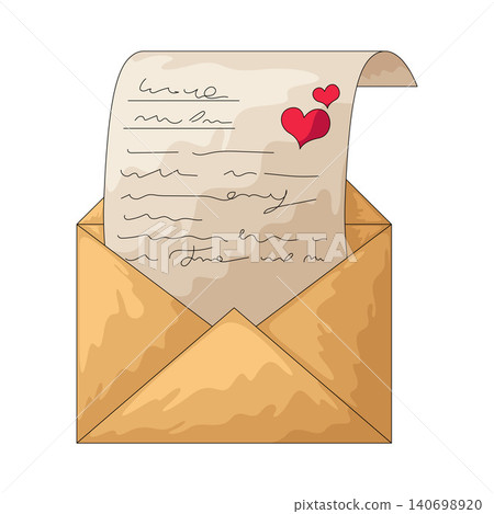 Illustration of Love Letter Illustration of Love Letter 140698920