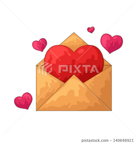 Illustration of Envelope Heart Illustration of Envelope Heart 140698921