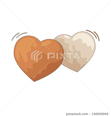 Illustration of Twin Hearts Illustration of Twin Hearts 140698948