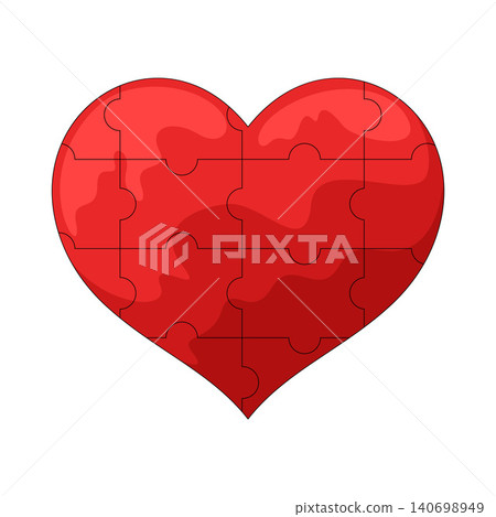 Illustration of Heart Puzzle Illustration of Heart Puzzle 140698949