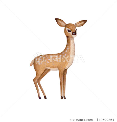 Watercolor deer without antlers isolated on white background Watercolor deer without antlers isolated on white background 140699264