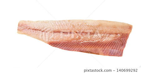 herring fillet isolated, top view. atlantic herring fillet isolated on white background flat lay. herring fillet isolated, top view. atlantic herring fillet isolated on white background flat lay. 140699292