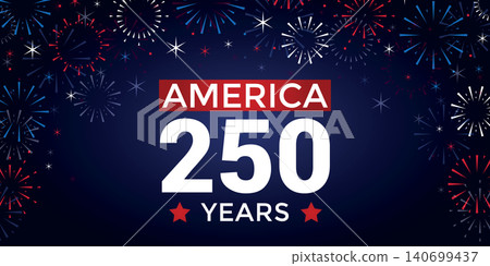 america USA anniversary 250 years happy Independence Day firework vector illustration 140699437