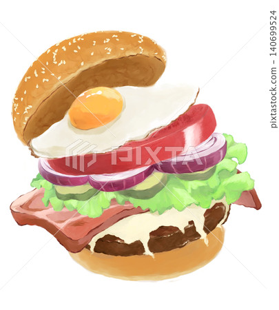 Hamburger hand drawn illustration 140699524
