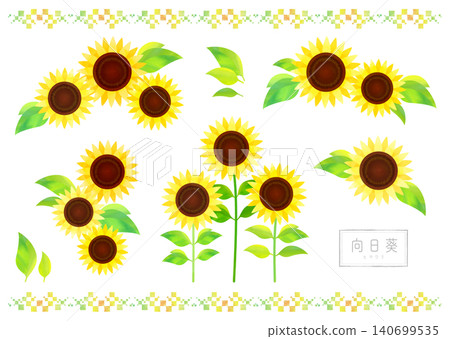 Vibrant sunflower illustration variations Vibrant sunflower illustration variations 140699535