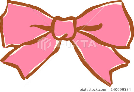 Retro Pink Bow Whimsical Hand Drawn Doodle Retro Pink Bow Whimsical Hand Drawn Doodle 140699584