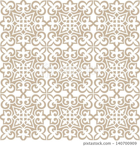 Vector seamless gold Kazakh national ornament. Ethnic pattern. Asia ornament Kazakh, Kyrgyz, Mongol, Turkmen. Fashionable modern wallpaper, textile, sandblasting, ceramic, engraving, embroidery Vector seamless gold Kazakh national ornament. Ethnic pattern. Asia ornament Kazakh, Kyrgyz, Mongol, Turkmen. Fashionable modern wallpaper, textile, sandblasting, ceramic, engraving, embroidery 140700909