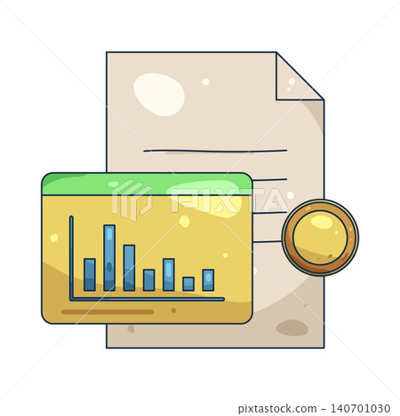 Illustration of Financial report with a bar chart Illustration of Financial report with a bar chart 140701030