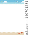 [Vector] Summer ocean background with copy space - tropical beach banner template material (vertical) 140701281