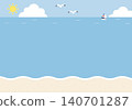 [Vector] Summer ocean background with copy space - tropical beach banner template material (vertical) 140701287