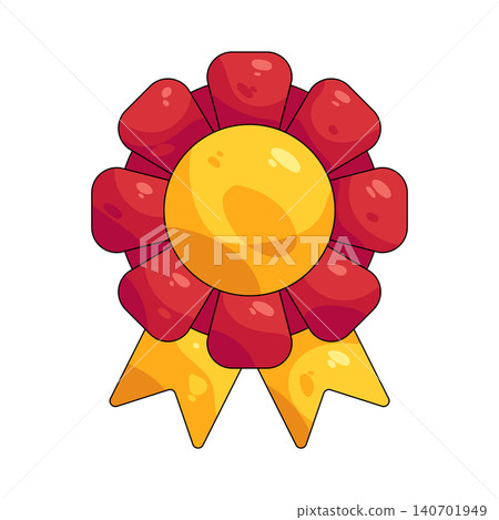 Illustration of red and yellow ribbon award Illustration of red and yellow ribbon award 140701949