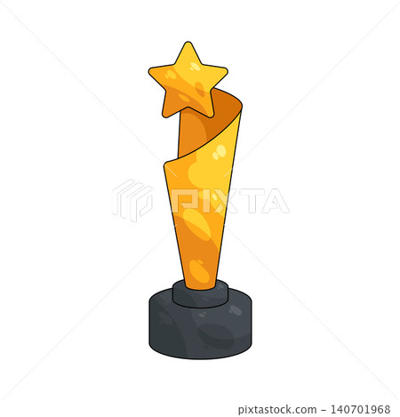 Illustration of golden star trophy Illustration of golden star trophy 140701968